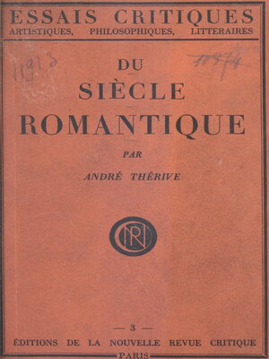 cover image of Du siècle romantique